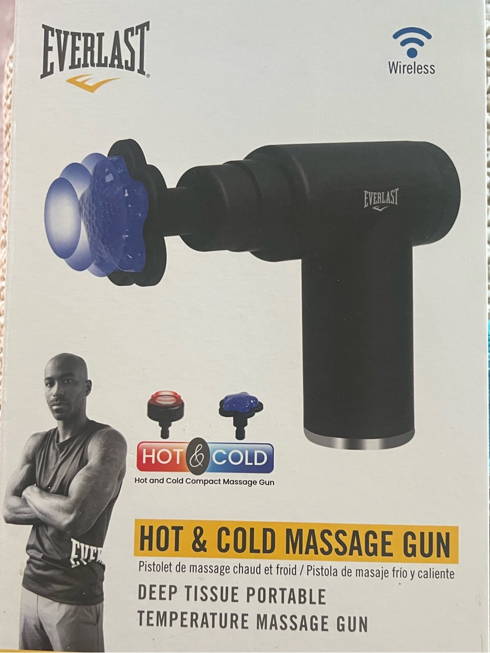 NIB Everlast Hot & Cold Compact Massage Gun Deep Tissue Percussion Wireless